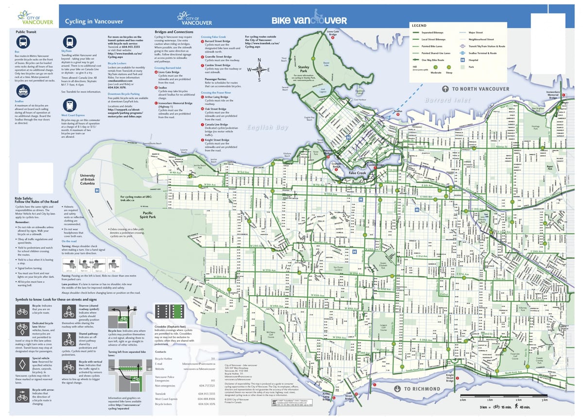 vancouver xe đạp lane bản đồ