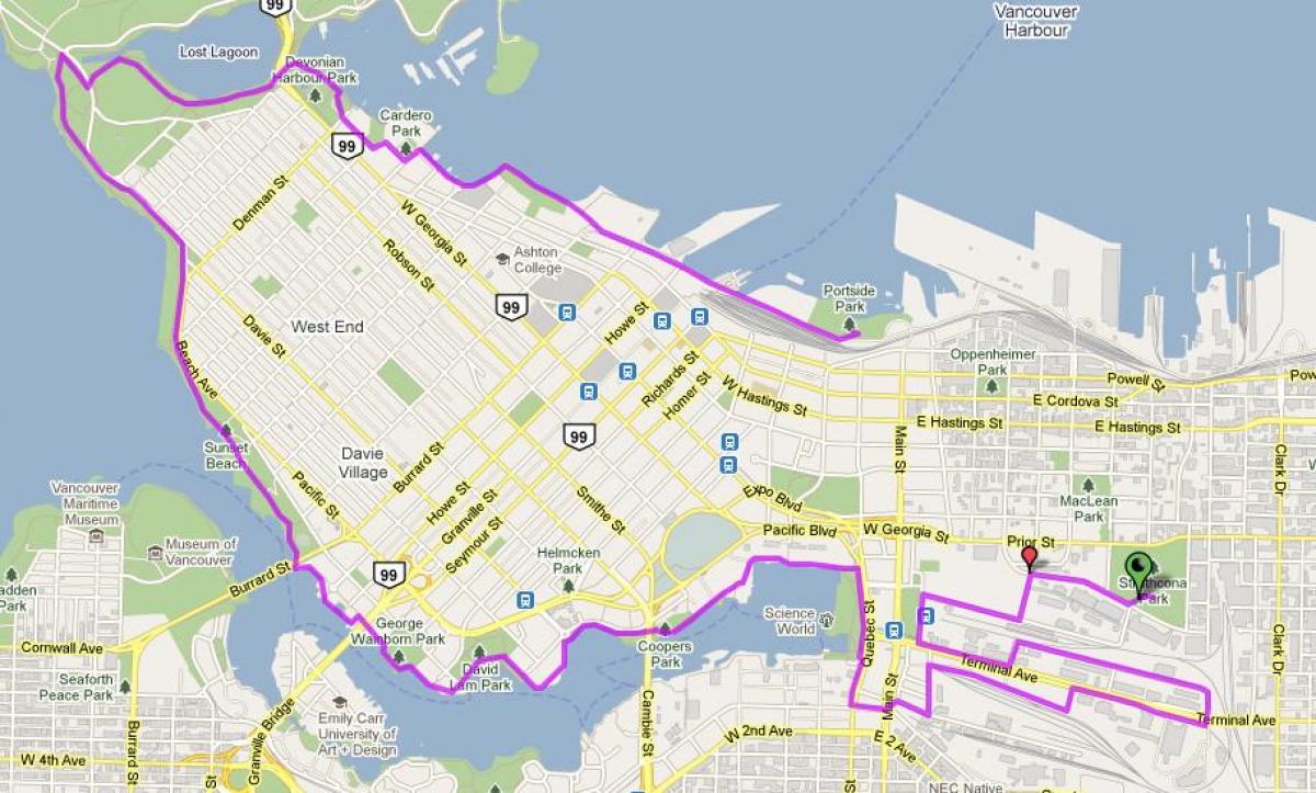 thành phố của vancouver xe đạp bản đồ