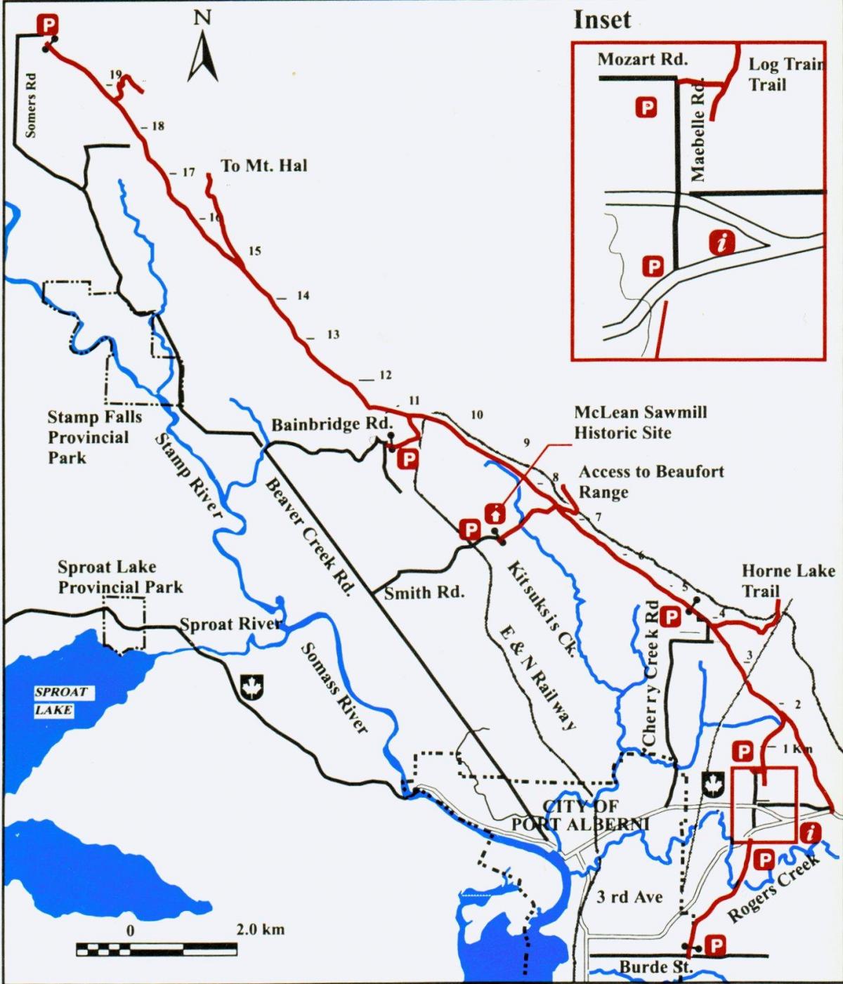 Bản đồ của đảo vancouver đường sắt