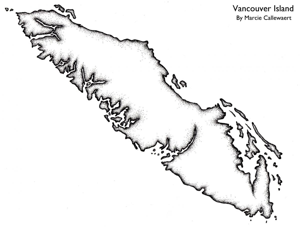 Bản đồ của đảo vancouver phác thảo