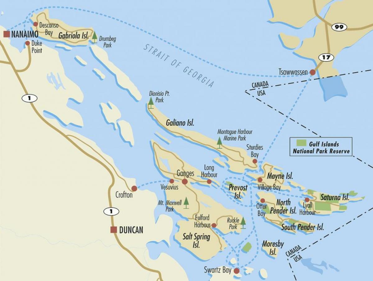 bản đồ của đảo vịnh bc canada