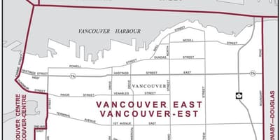 Bản đồ của đông vancouver 