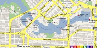 Bản đồ của aquabus vancouver