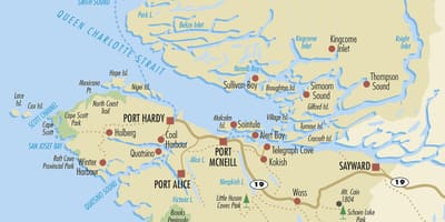Bản đồ của bắc đảo vancouver