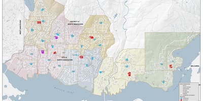 Bản đồ của bắc vancouver trường quận