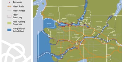 Bản đồ của cảng tàu điện ngầm vancouver