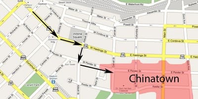 Bản đồ của chinatown vancouver