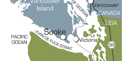Bản đồ của không sẵn đảo vancouver