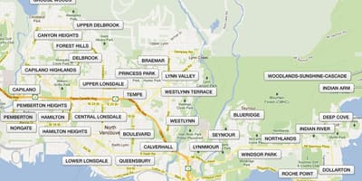 Bản đồ của khu bắc vancouver 