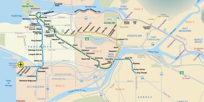 Bản đồ của metro khu vực vancouver