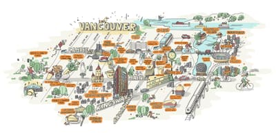 Bản đồ của vancouver nhà hàng