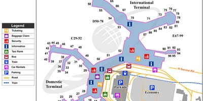 Vancouver sân bay bản đồ thiết bị đầu cuối m