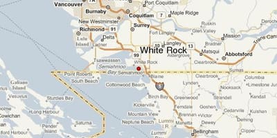 Bản đồ của tảng đá màu trắng vancouver