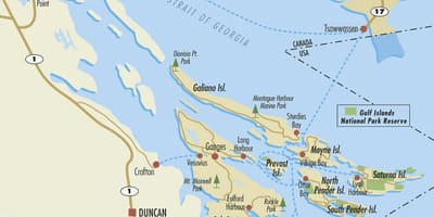 Bản đồ của đảo vịnh bc canada