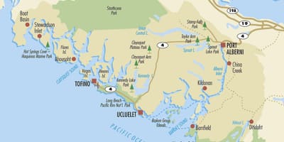 Vancouver đảo hấp dẫn, bản đồ