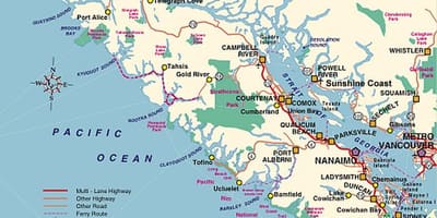 Cắm trại vancouver đảo bản đồ