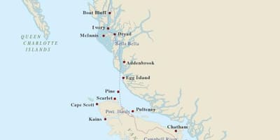 Bản đồ của đảo vancouver ngọn hải đăng