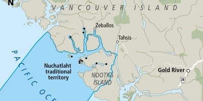 Bản đồ của đảo vancouver quốc gia đầu tiên