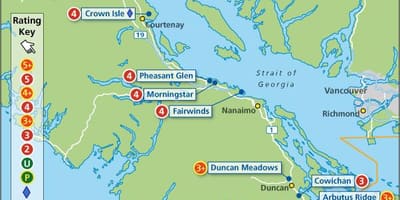 Bản đồ của đảo vancouver sân golf
