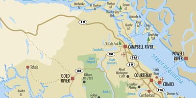 Campbell sông bản đồ đảo vancouver