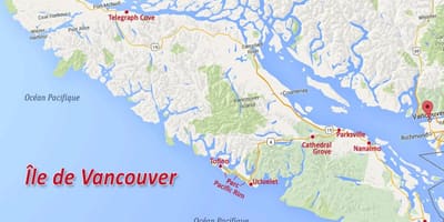 Bản đồ của đảo vancouver vàng pha 