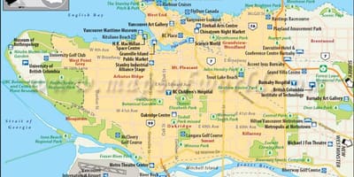 Bản đồ của vancouver điểm quan tâm