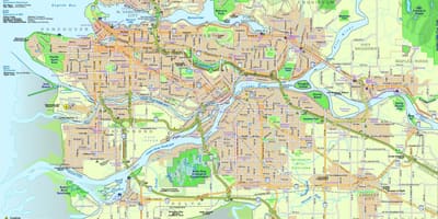 Bản đồ thành phố của vancouver bc canada