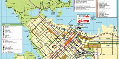 Trung tâm thành phố vancouver bản đồ với hấp dẫn