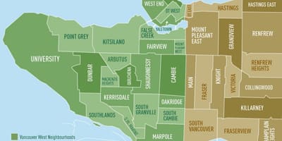 Bản đồ của vancouver khu phố