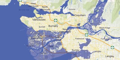Bản đồ của lũ vancouver