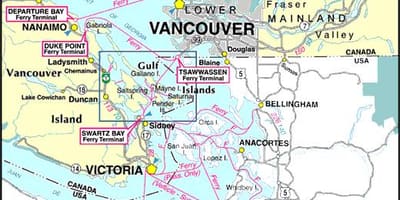 Vancouver đảo phà bản đồ