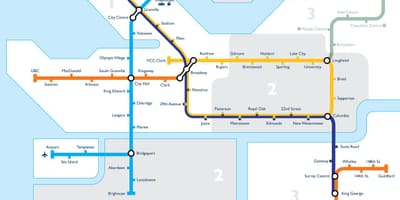 Bản đồ của vancouver khu quá cảnh