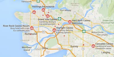 Bản đồ của vancouver sòng bạc