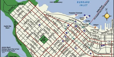 Bản đồ của trung tâm thành phố vancouver