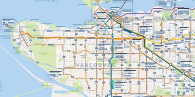 Bản đồ của vancouver tuyến xe buýt