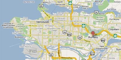 Bản đồ của cambridge, vancouver