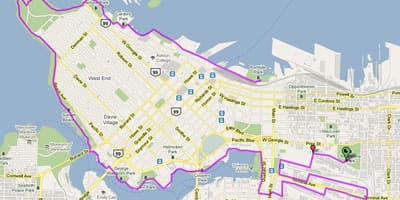 Thành phố của vancouver xe đạp bản đồ