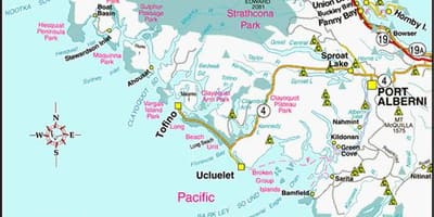 Bản đồ của west coast canada